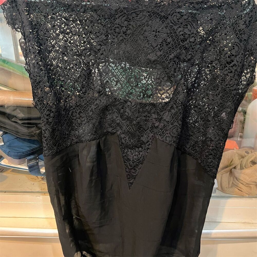 Arefeva Women's Black Lace Knee Length Dress M 3/4 Sleeve Formal